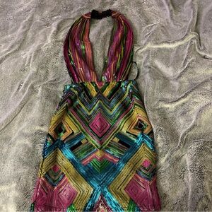 Fashion Nova Vibrant Sequin Backless Dress